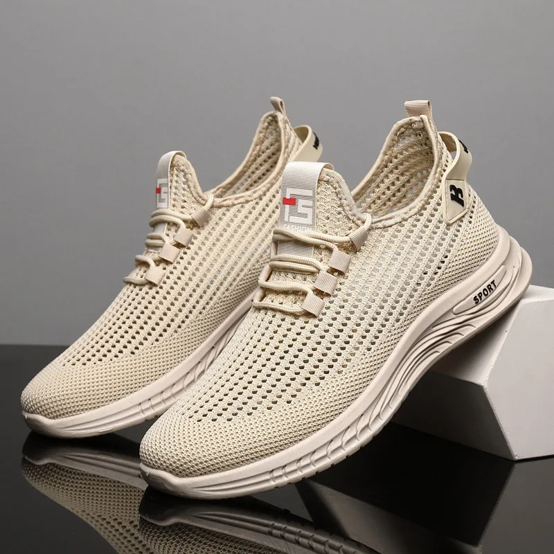 Men Mesh Knit Running Sneakers - Shock Absorbing Gym Trainers ulasan dan harga