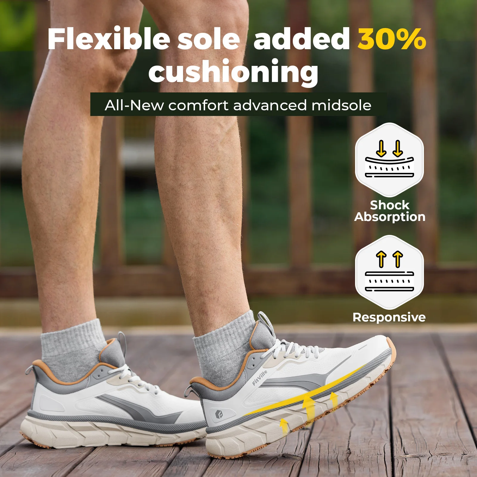 FitVille Extra Wide Toe Men's  - Wide Toe Box Running Sneakers ulasan dan harga