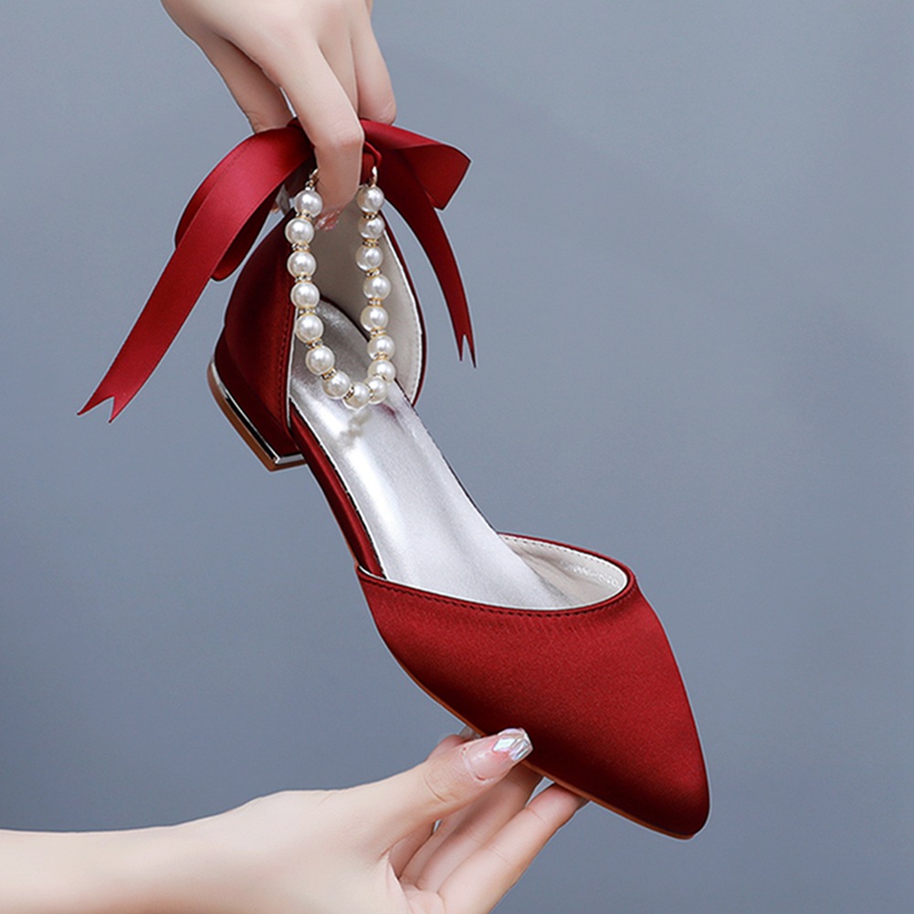 Wedding Shoes Bride Flat Heel  - Sandals ulasan dan harga